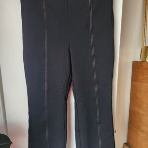Anthropologie The Essential Crop Flare Trousers Black Size L High Rise Workwear